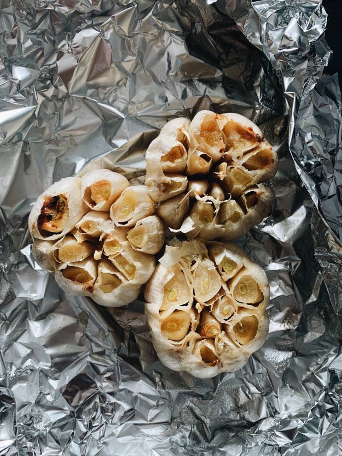 Roasted Garlic bulbs in foil