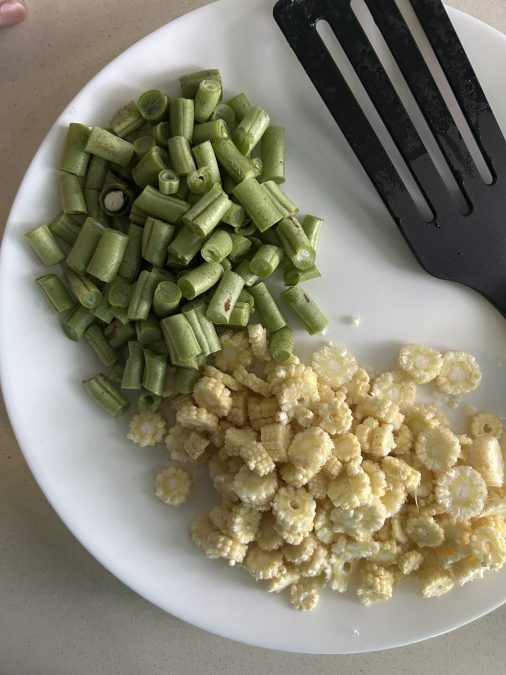 Easy laab recipe french beans and baby corn