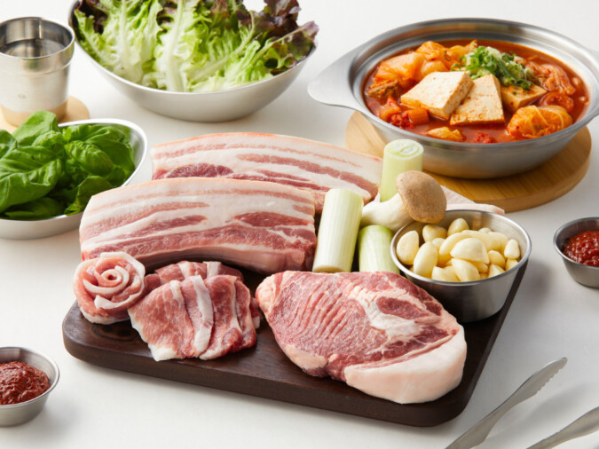 variety of premium meats at Gold Pig Seoul korea