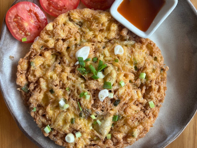 Crab meat Fried egg in Bangkok White Flower Restaurant