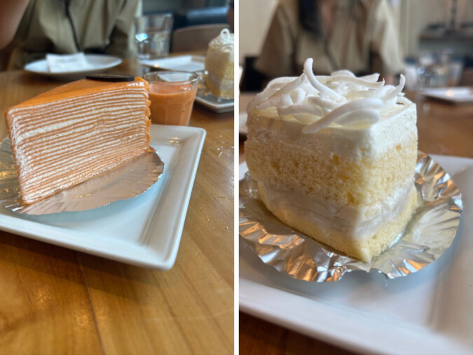 The cakes at White Flower Restaurant Bangkok